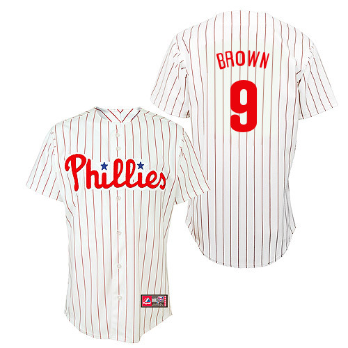 Domonic Brown #9 Youth Baseball Jersey-Philadelphia Phillies Authentic Home White Cool Base MLB Jersey